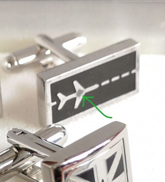 ロンドン TATEOSSIAN カフス 飛行機 イギリス国境 2点セット 800