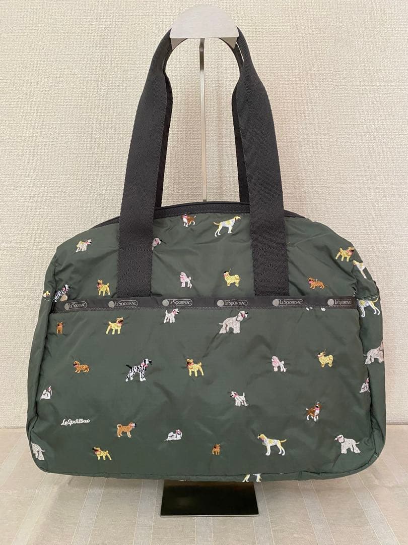 レスポートサック HARPER BAG ブリードオブドッグ 犬柄　刺繍　カーキ