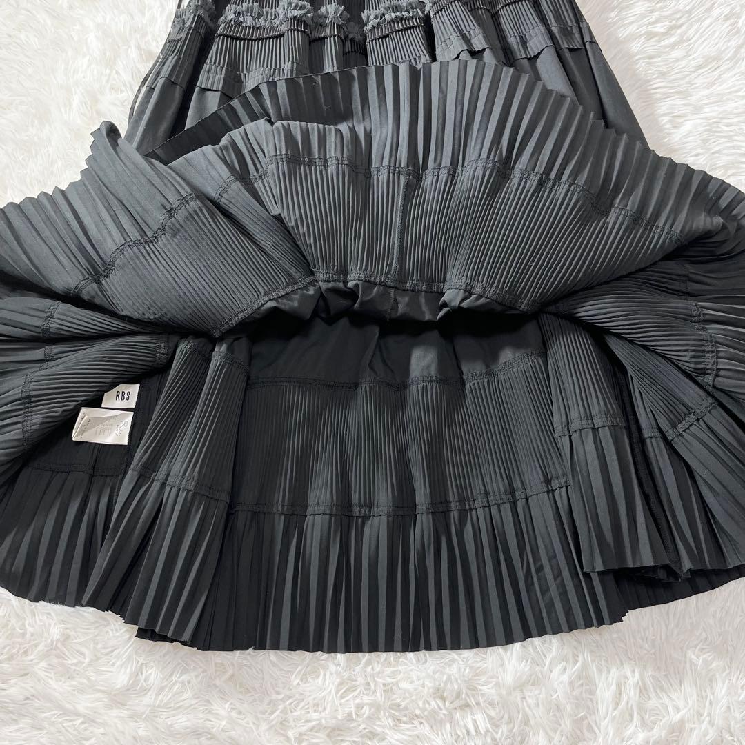 【美品】Ray BEAMS RBS プリーツ ティアード スカート ブラック