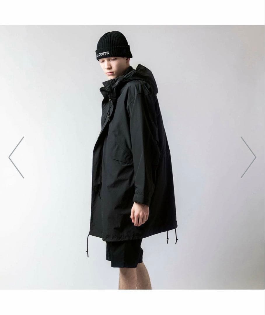 ラコステ LACOSTEオーバーサイズ ミリタリーコートM 黒