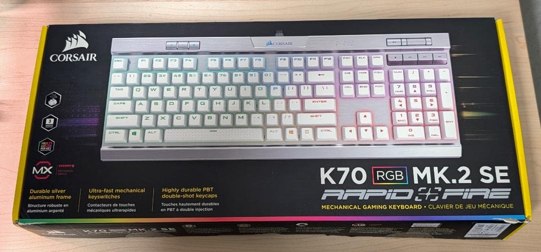CORSAIR K70 RGB MK.2 SE WHITE 銀軸