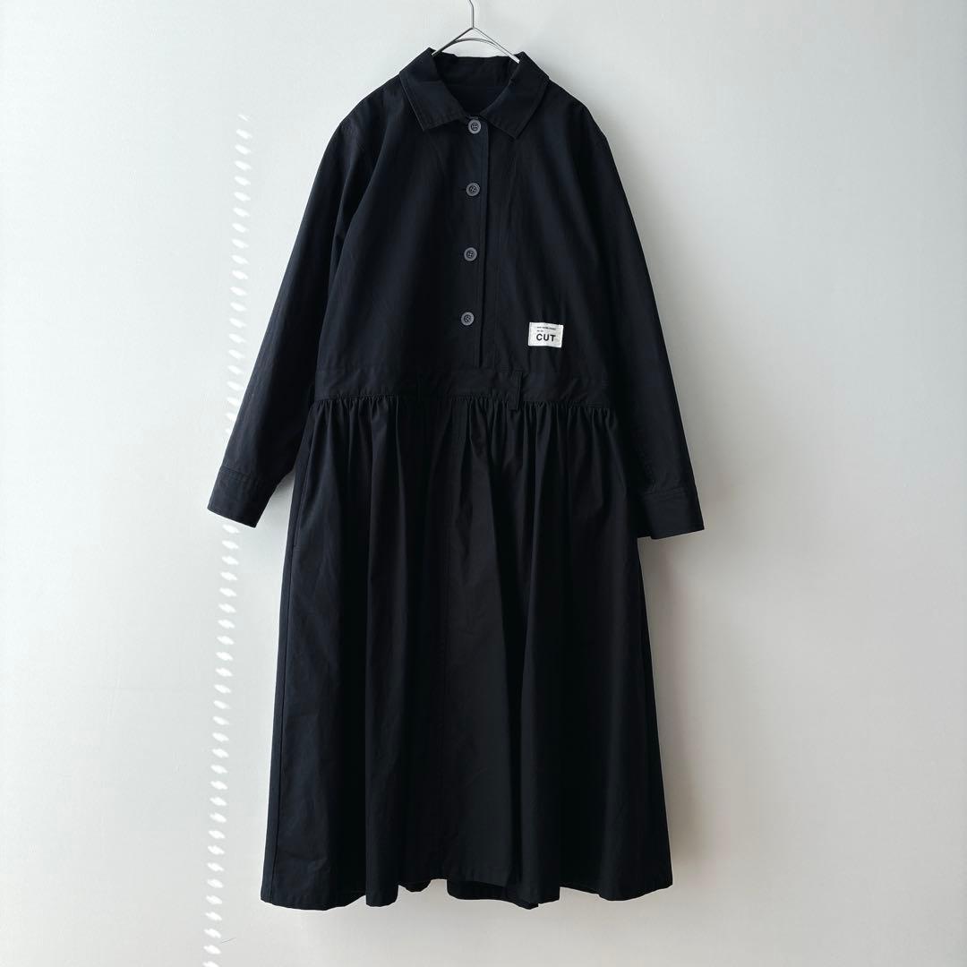 CUT/ JUMPSUITS DRESS ブラック切り替えワンピース