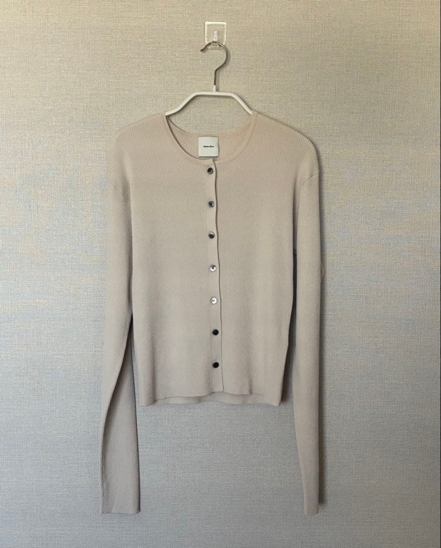 Spick & Span Vis/PE リブクルーネックカーディガン