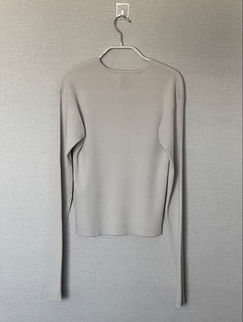 Spick & Span Vis/PE リブクルーネックカーディガン