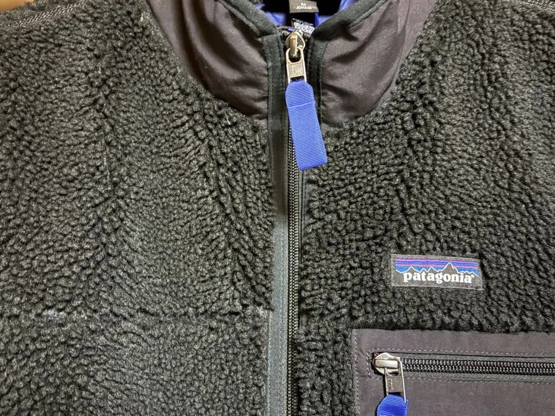 patagonia ブラック フリースベスト レトロX