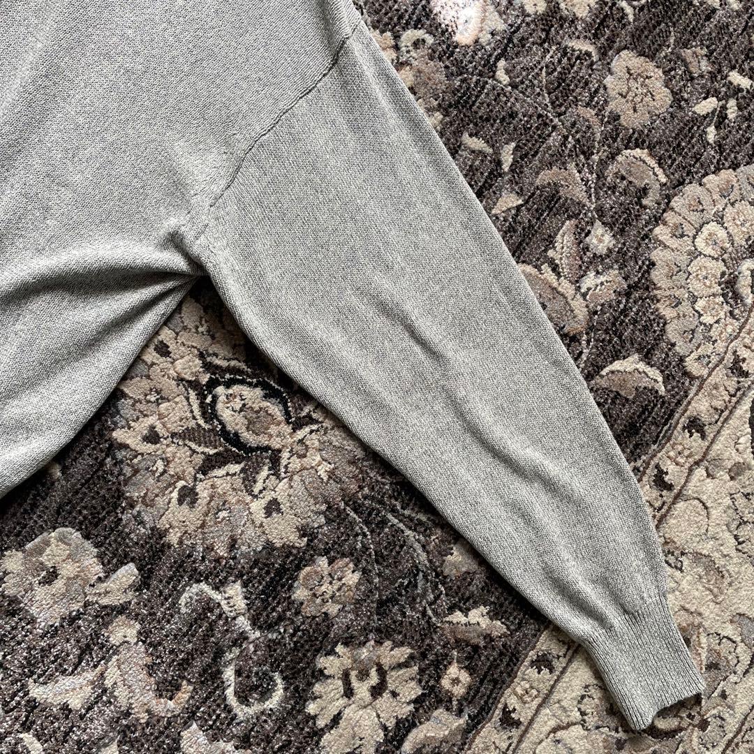 【美品】かぐれ ドライコットンVネックカーディガン グレー