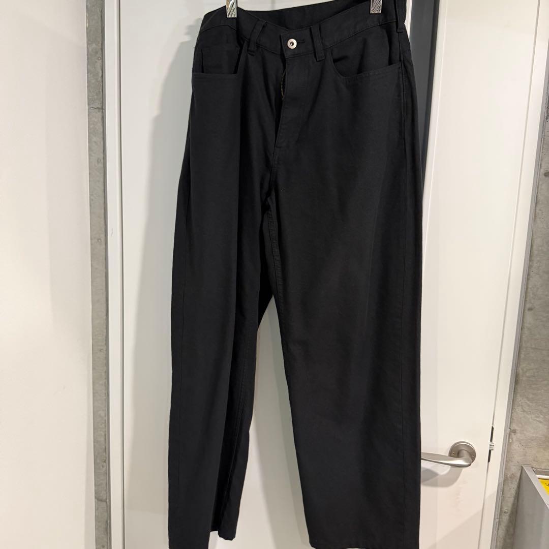 MUJI Labo 和紙混カルゼセットアップ上下 黒 L・W30 裾直しあり