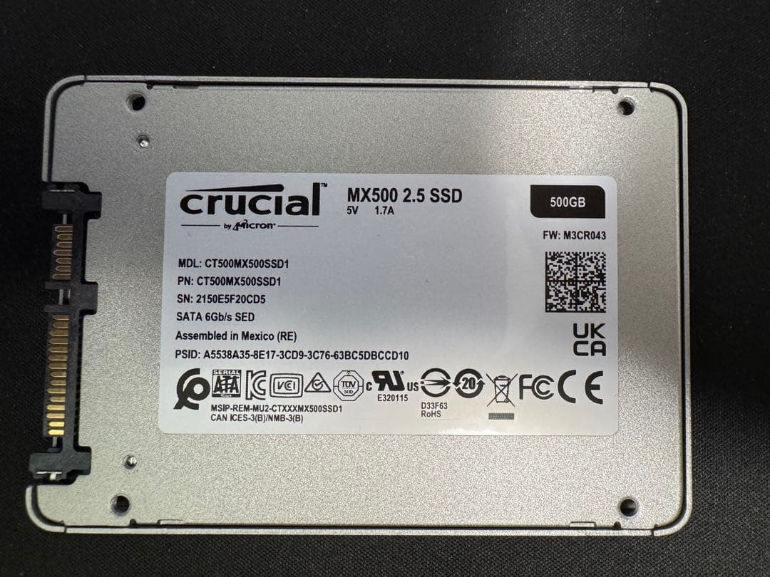 内蔵型SSD crucial MX500 500GB SSD