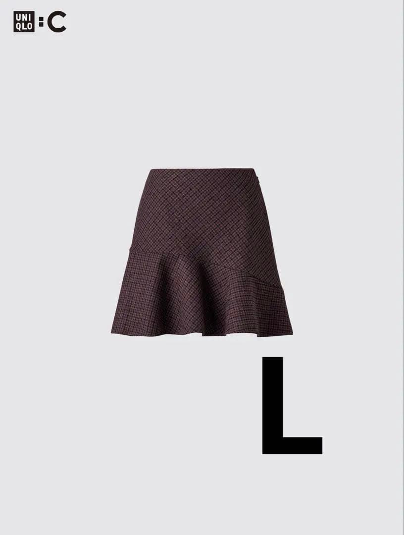 新品 UNIQLO：Cツイードテーラードジャケット＆フレアスコート セットアップ