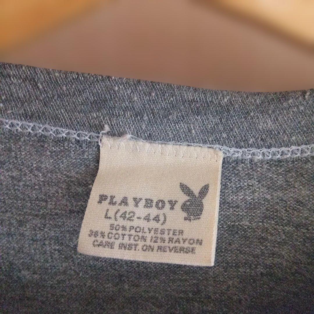L 42-44 アメリカ製 ヴィンテージ Tシャツ playboy 杢グレー