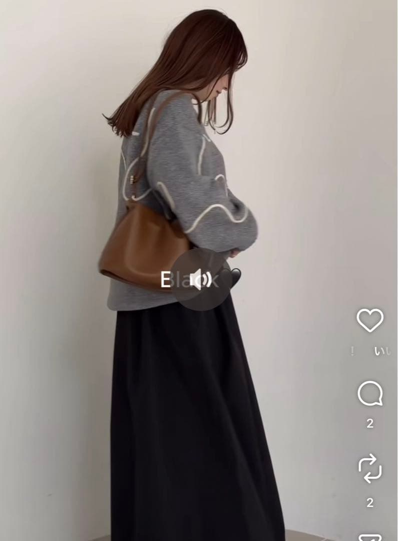 新品タグ付き　OLUN long balloon skirt / black S
