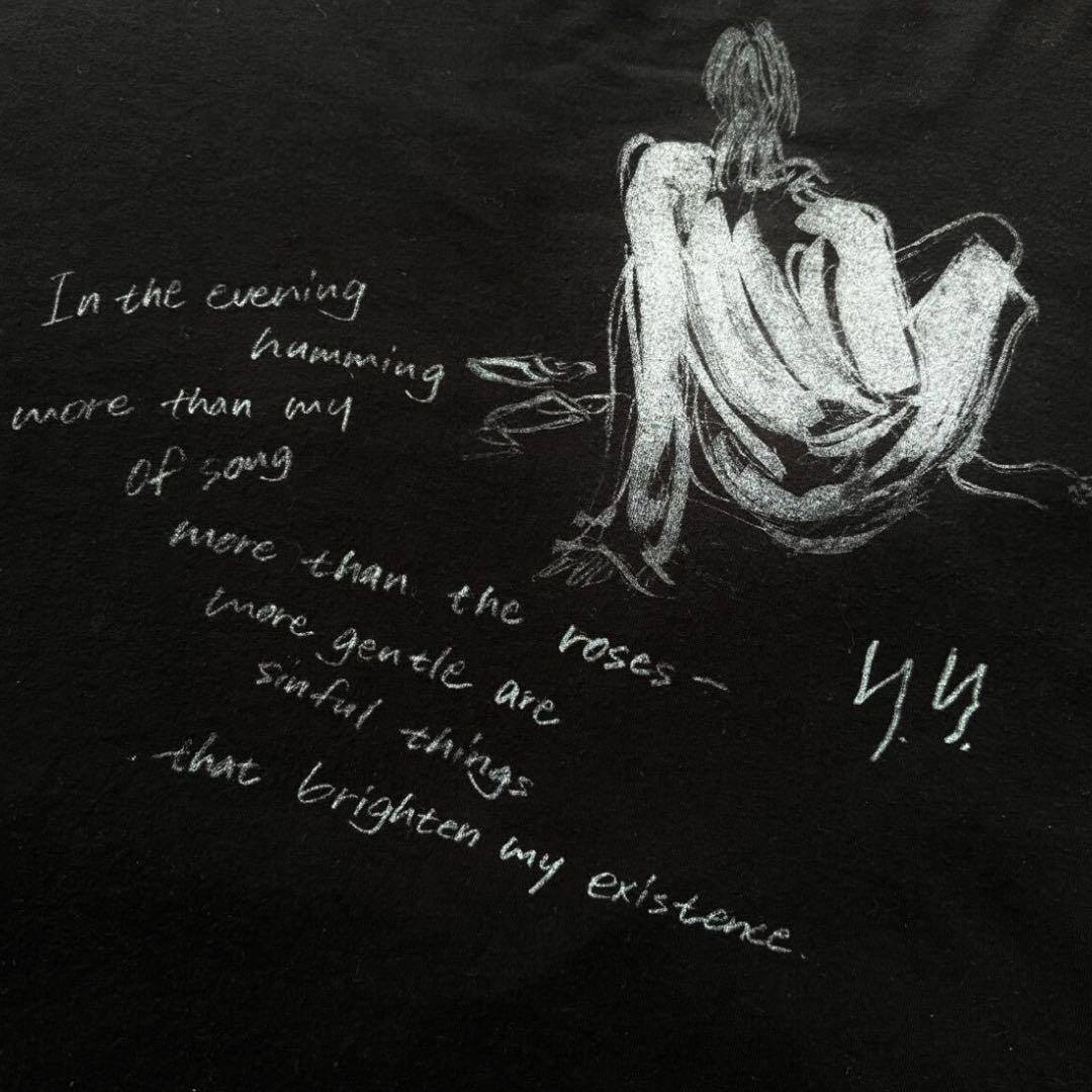Yohji Yamamoto カリグラフィー 黒 Tシャツ　ヨウジヤマモト