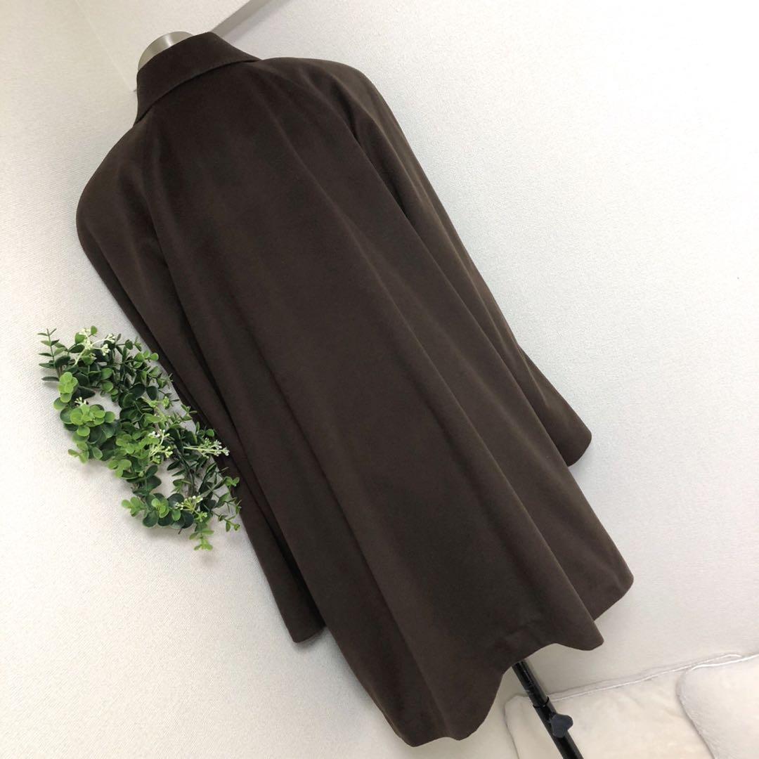 カシミヤ100%ブラウン色のゆったりコート11号BRUGE