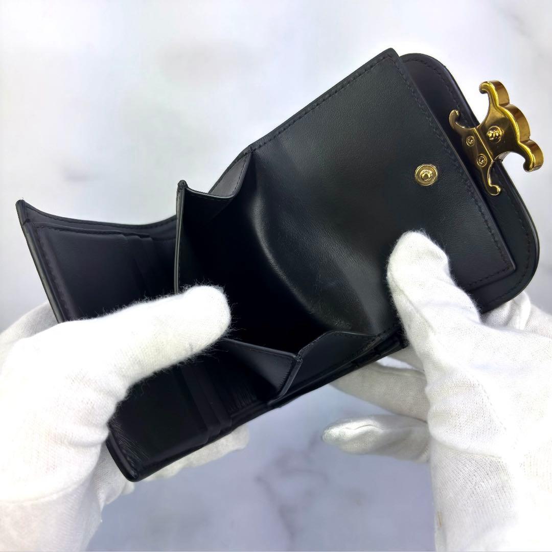 【極美✨】 CELINE スモール フラップウォレット トリオンフ ブラック