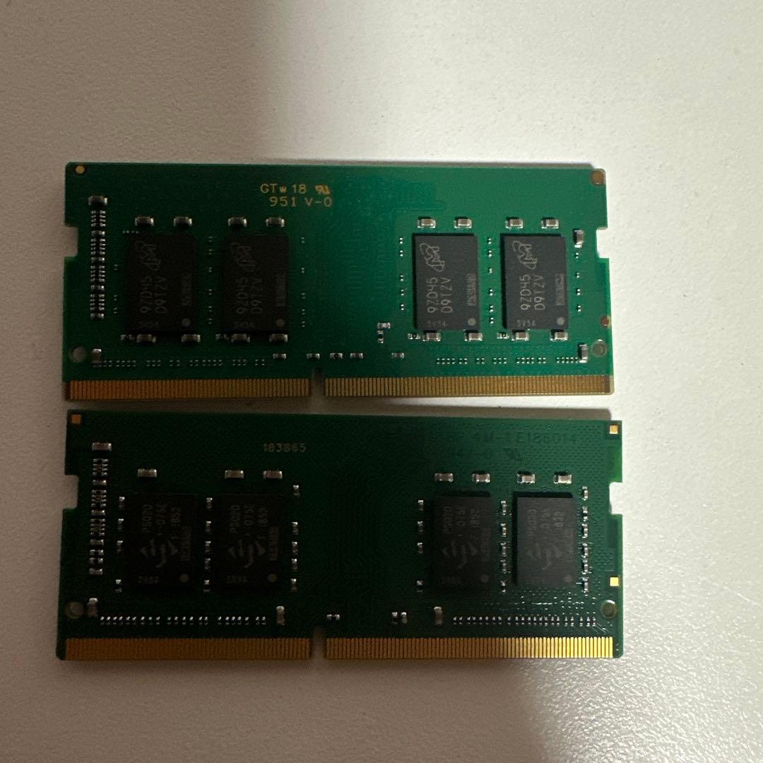 メモリー Crucial & Transcend 8GB DDR4 2400MHz