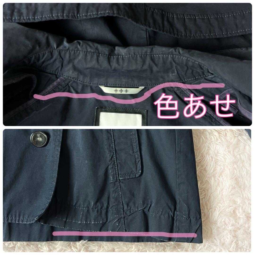 タトラス トレンチコート ロゴワッペン 2WAY フード ネイビー 紺 S