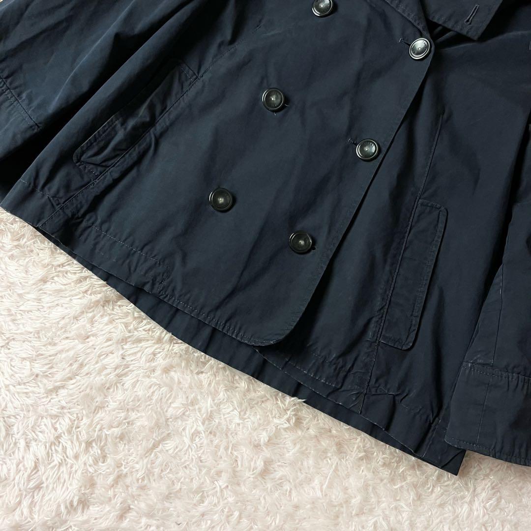 タトラス トレンチコート ロゴワッペン 2WAY フード ネイビー 紺 S