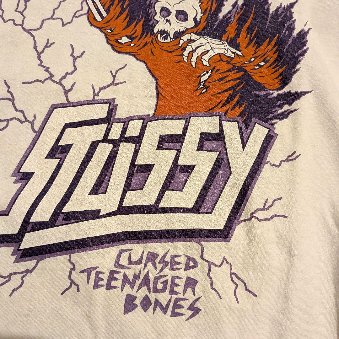 p*様 【М】OLD STUSSY スカル プリント Tシャツ 黒タグ メキシコ