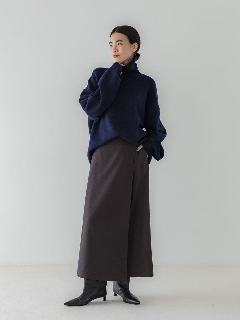 crewre ウールライクラップロングスカート ブラウン ３