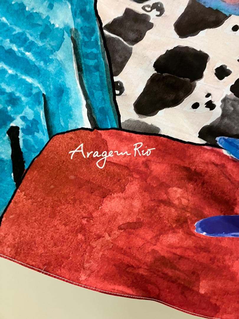 〓ARAGEM RIO〓 マルチカラー カラフルARTプリント 大判ストール