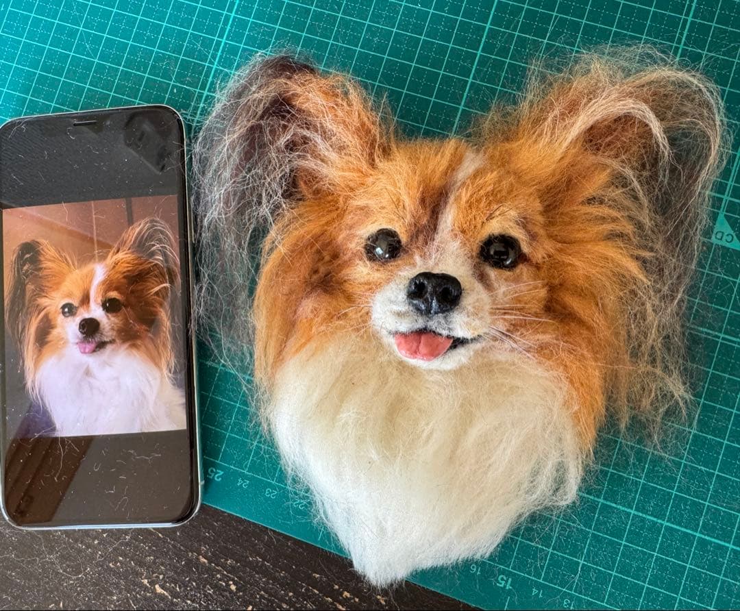 わんこ限定　羊毛フェルト　うちの子プレート