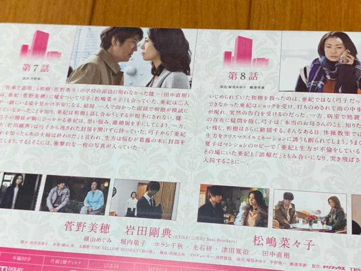 【送料無料】砂の塔 DVD 全巻セット 出演 菅野美穂 松嶋菜々子 岩田剛典