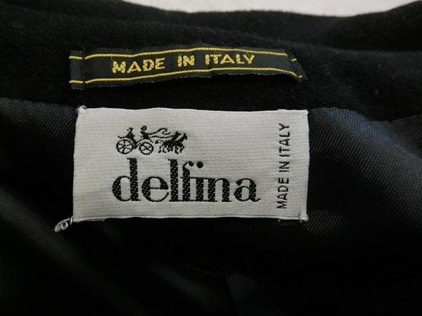 イタリア製　delfina　デルフィナ　ウール　デザインコート　ブラック　１１