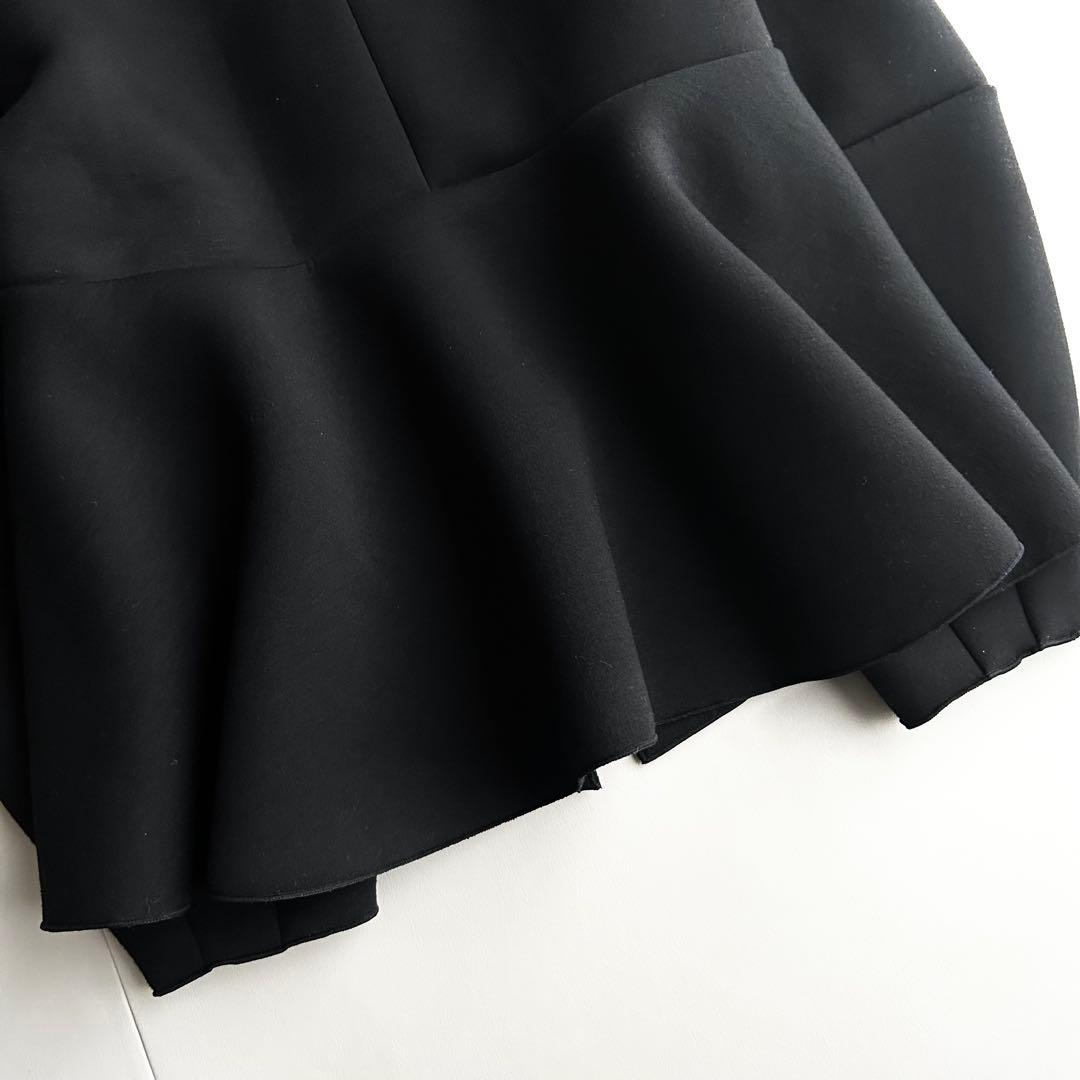 美品 ADAM ET ROPE’ ペプラム ダンボール カーディガン ブラック