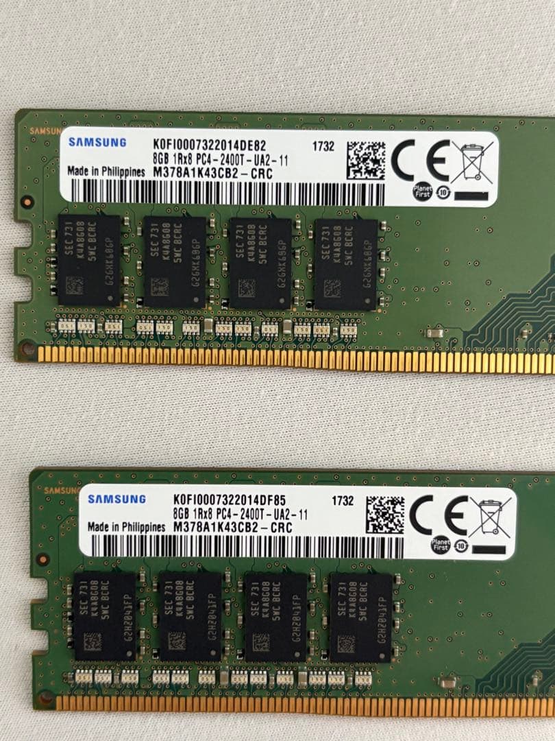 Samsung 8GB DDR4 メモリ 2枚セット　合計16GB