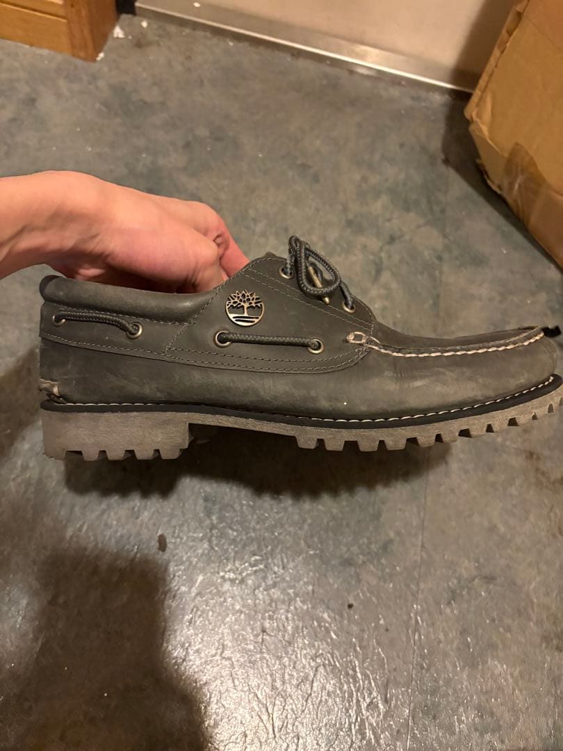 Timberlandグレー デッキシューズ オーセンティックボート シューズ