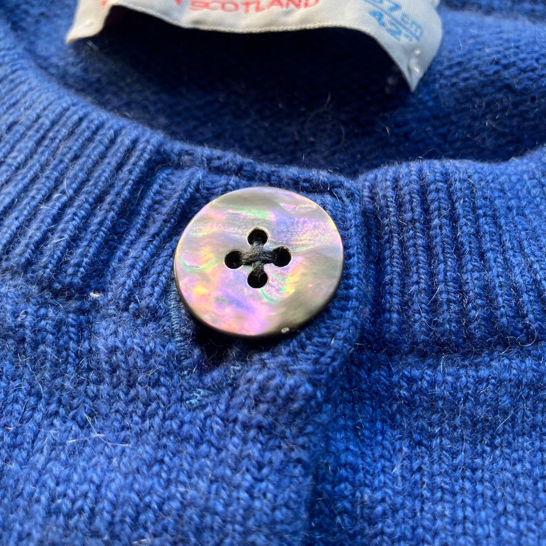 BALLANTYNE CASHMERE カシミヤ100% カーディガン 青 42