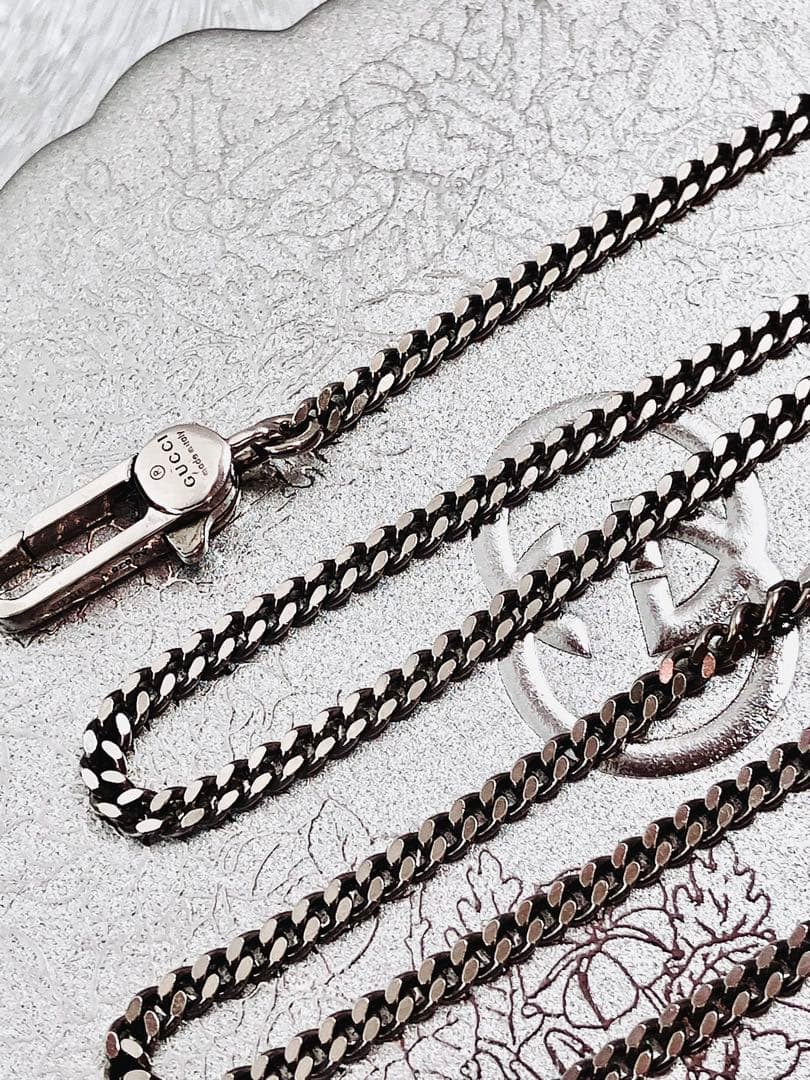 【超美品】GUCCI クローム喜平チェーン ネックレス 男女兼用　SV925