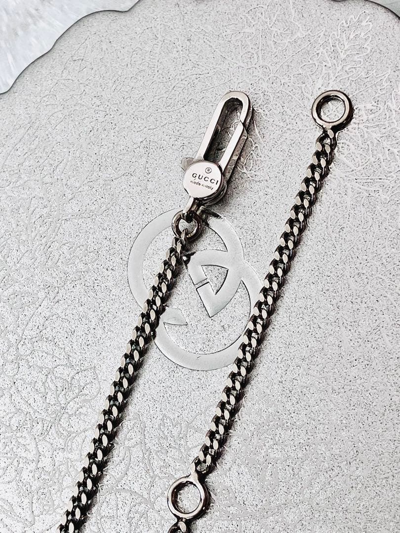 【超美品】GUCCI クローム喜平チェーン ネックレス 男女兼用　SV925