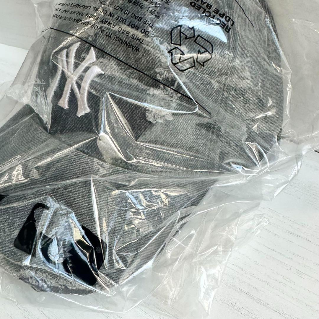 SALE!!【MLB korea】韓国限定＊ダメージキャップ＊ダークグレー＊新品