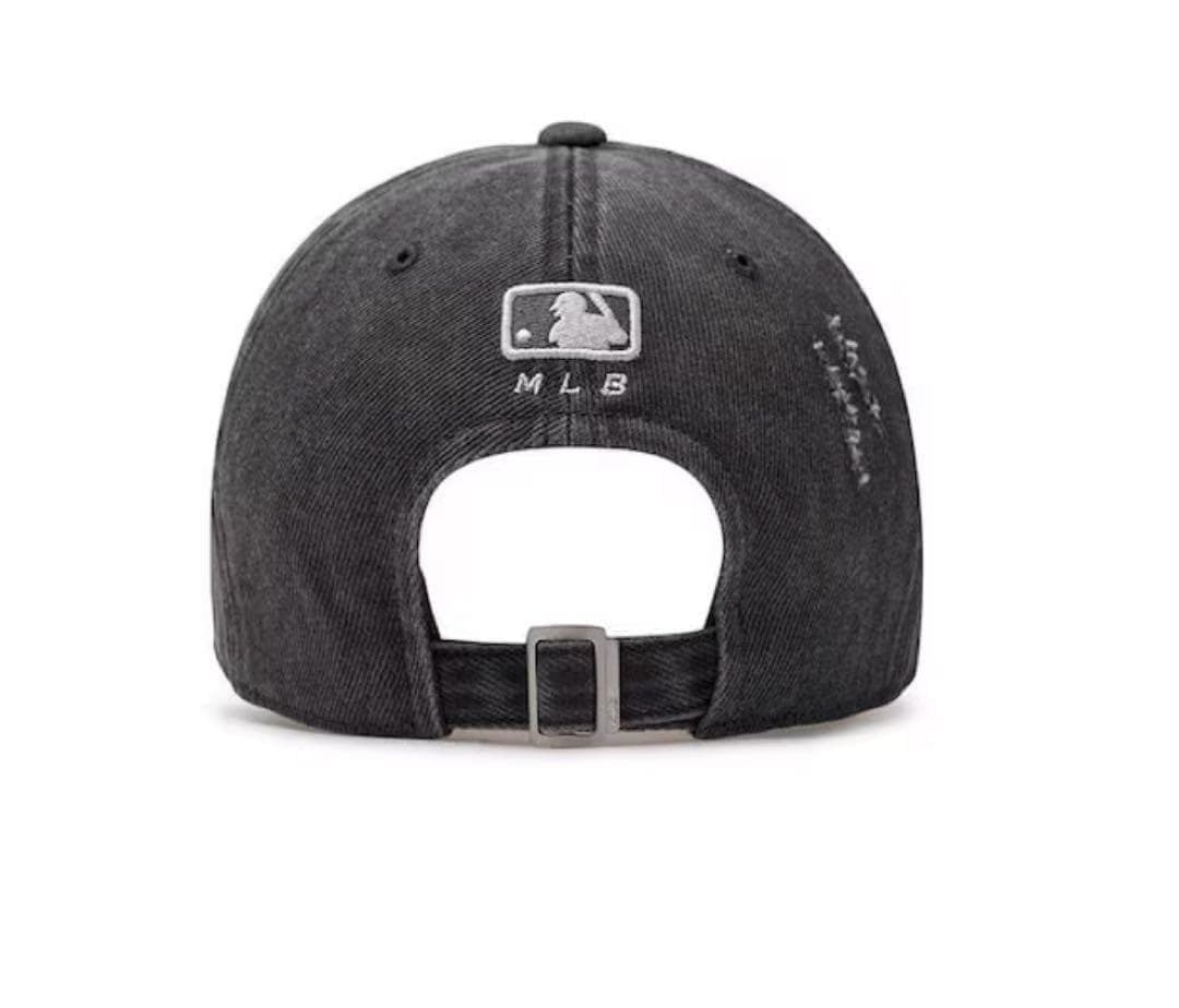 SALE!!【MLB korea】韓国限定＊ダメージキャップ＊ダークグレー＊新品
