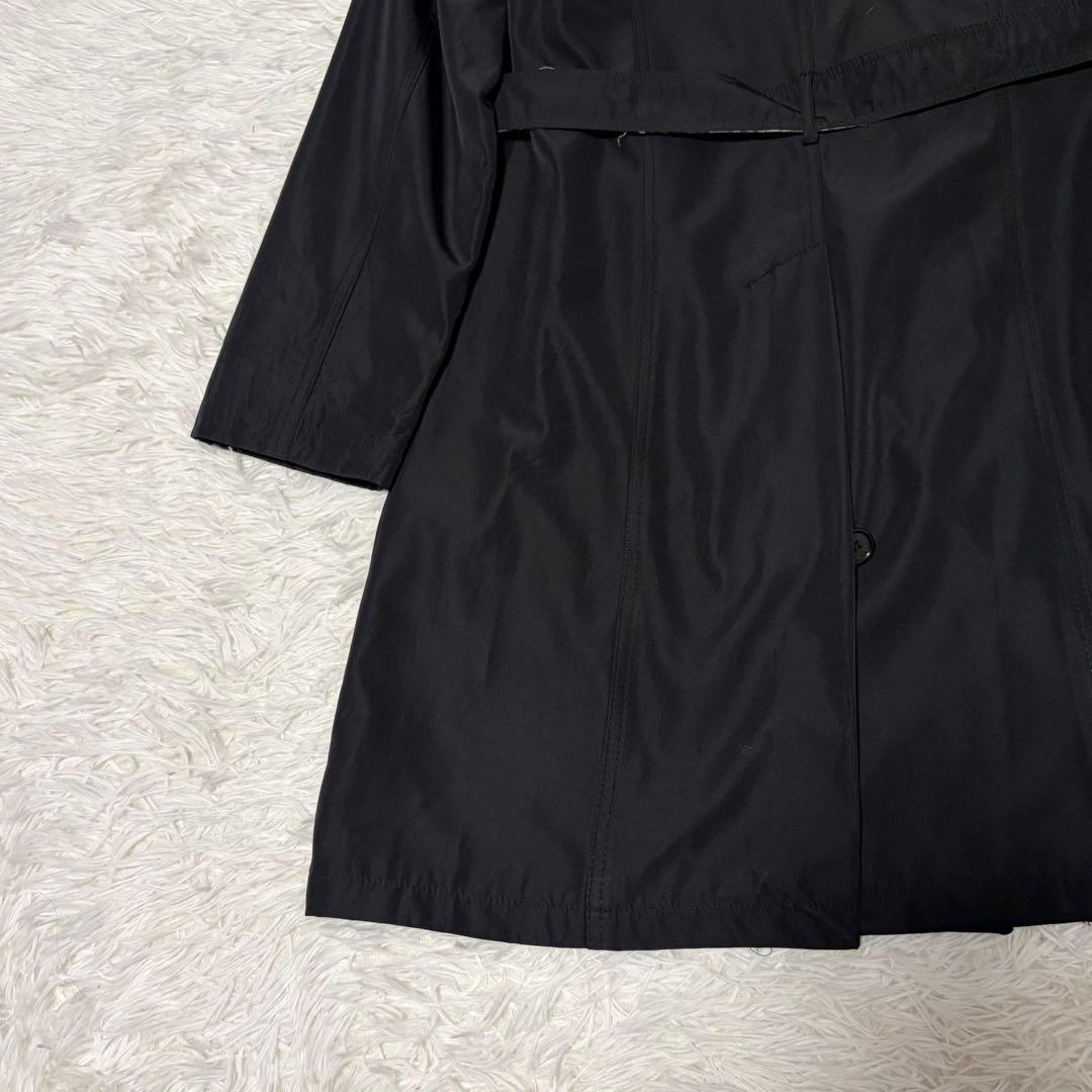 【クリーニング済み】バーバリー ノバチェック　トレンチコート ブラック　XL