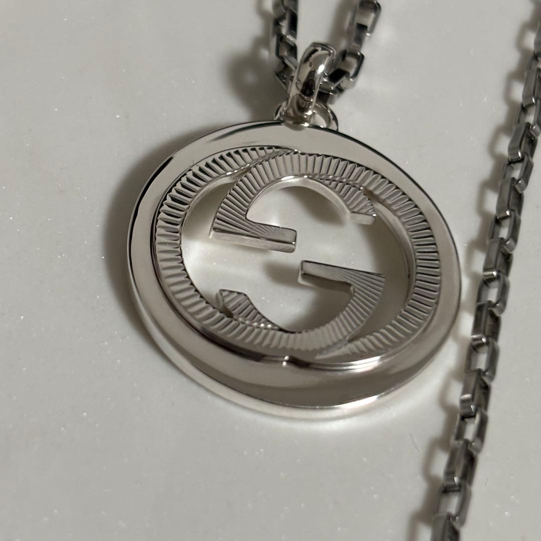 GUCCI 新品同様品　ギョーシェ　インターロッキングネックレス　925シルバー