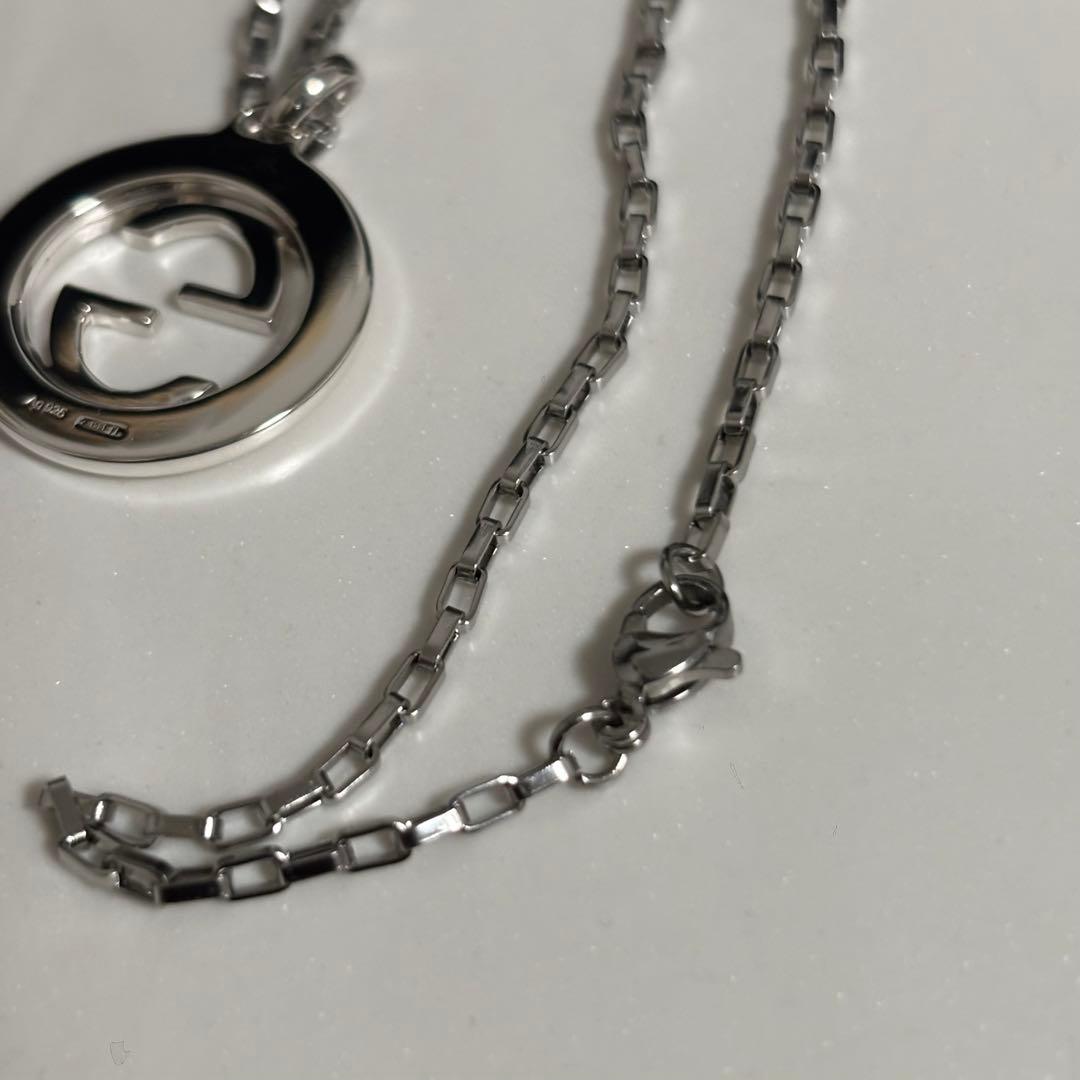 GUCCI 新品同様品　ギョーシェ　インターロッキングネックレス　925シルバー