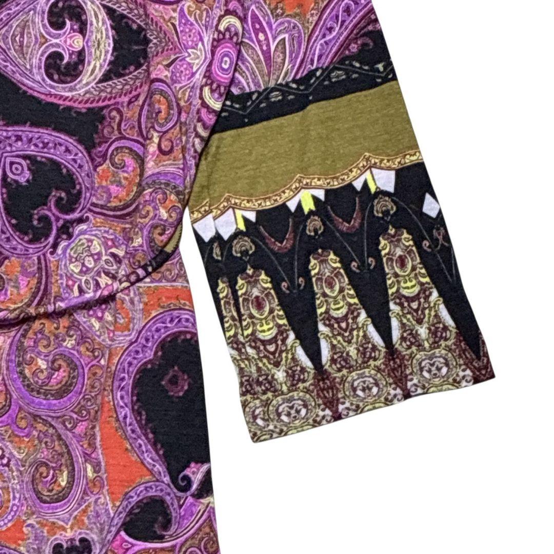 【美品】ETRO エトロ ワンピース ベルト付 ペイズリー柄 イタリア製 42
