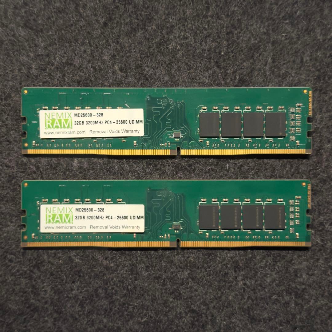 DDR4 3200MHz 64GB NEMIX RAM （32GB×2）