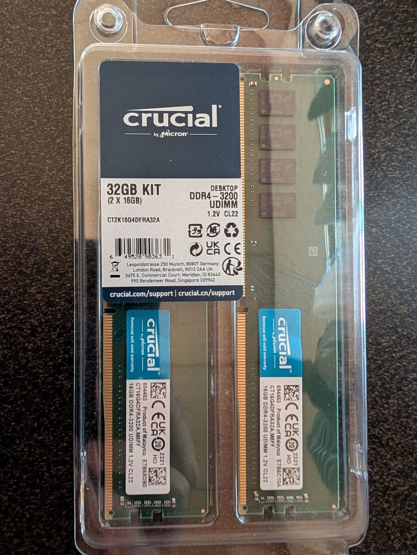 メモリー Crucial 32GB DDR4-3200 CT2K16G4DFRA32A