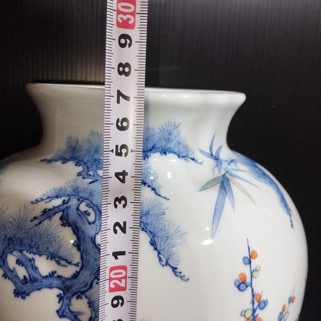 花瓶 壺 色鍋島柴田岳山作