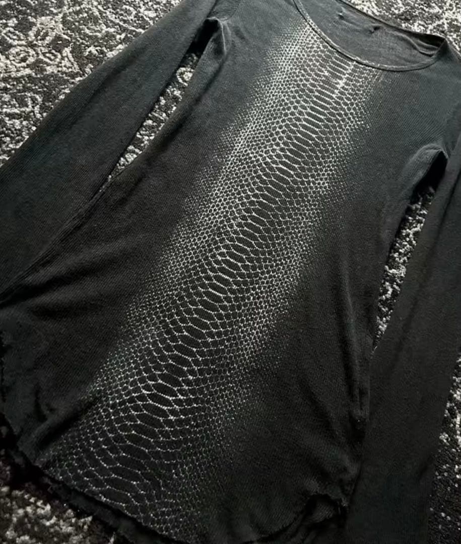 if風　　パイソン柄 長袖 Tシャツ