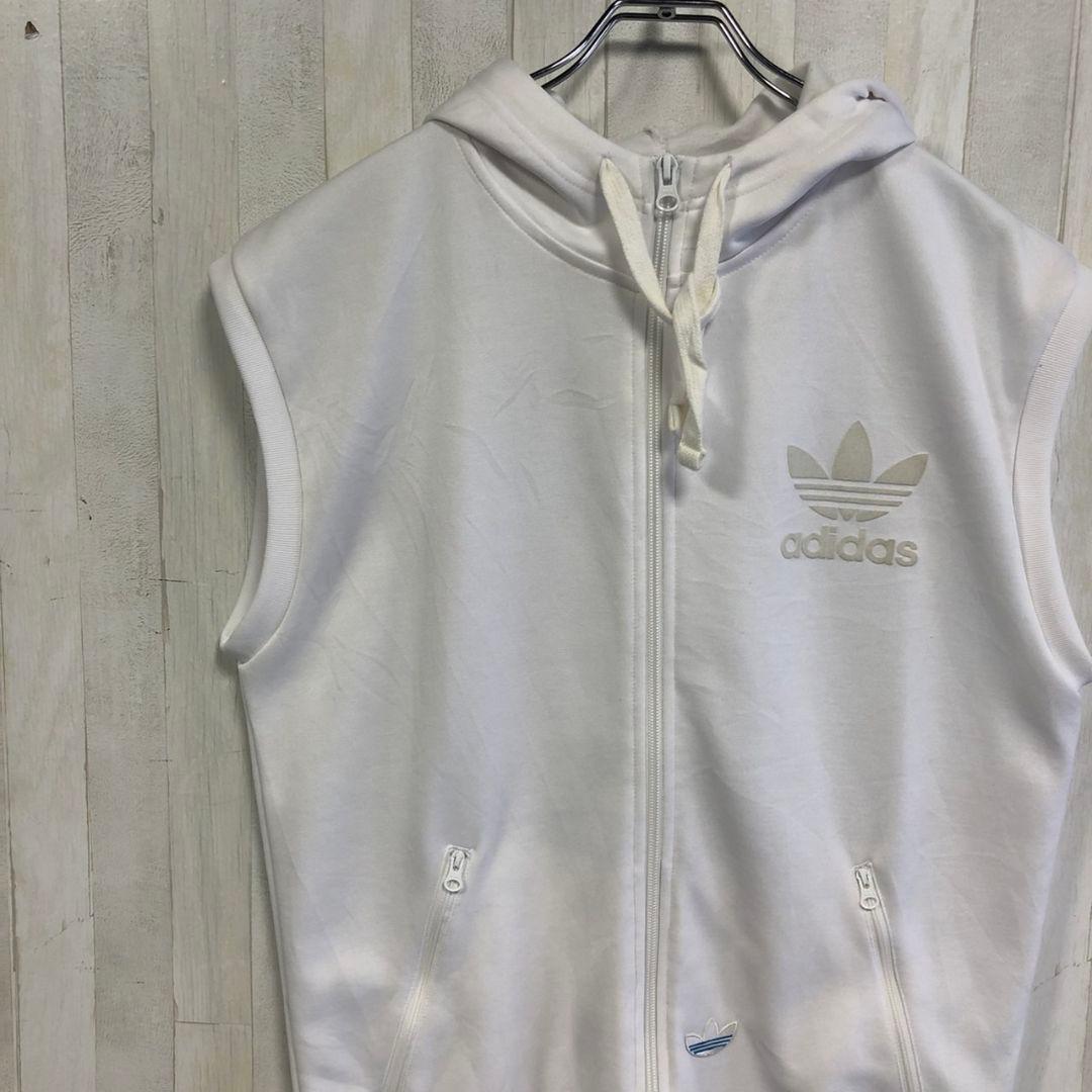 adidas　アディダス　トレフォイル　プリント　ワッペン　ノースリーブパーカー