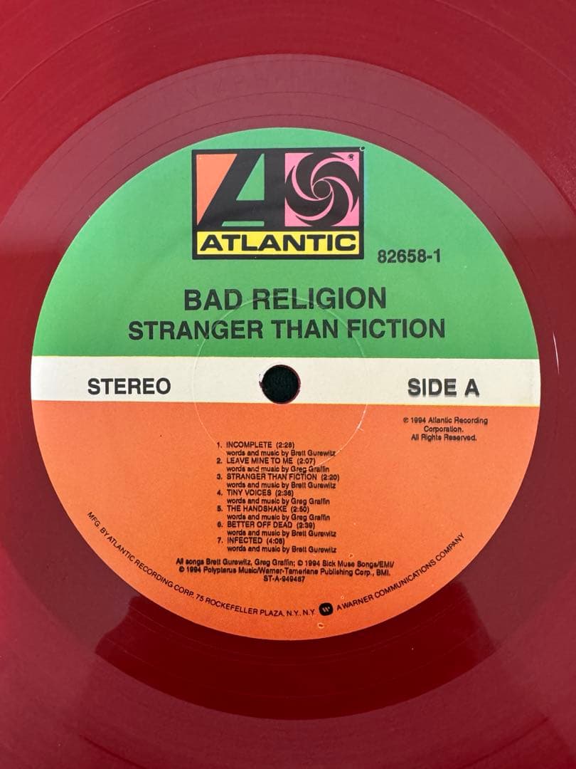 BAD RELIGION レコード　original color vinyl