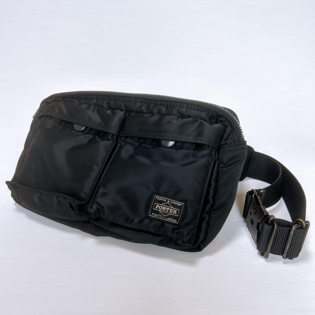 美品✨ポーター PORTER タンカー ウエストバッグ バックル ブラック