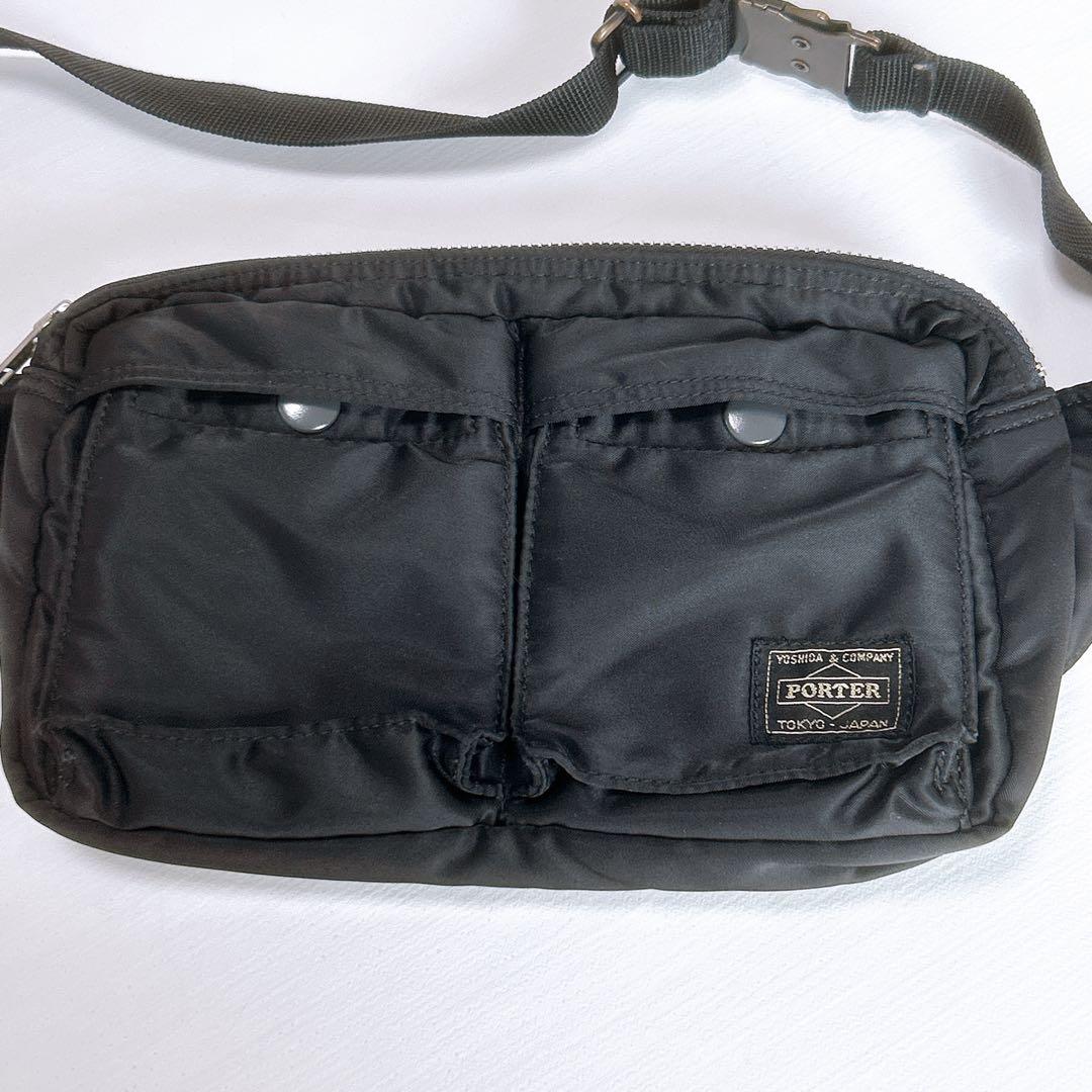 美品✨ポーター PORTER タンカー ウエストバッグ バックル ブラック