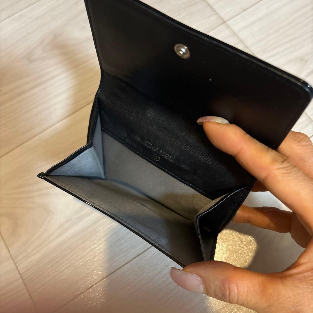 CHANEL♡確実正規品♡♡カメリア二つ折り財布 ブラック