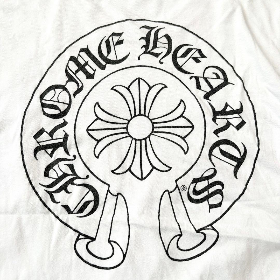 CHROME HEARTS Tシャツ バックロゴ ホースシュー ホワイト L