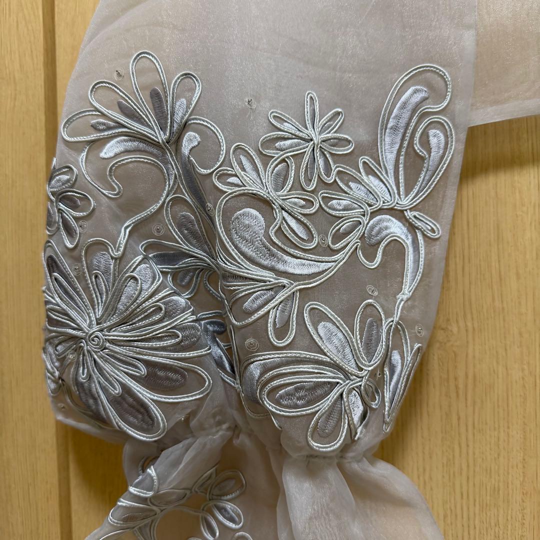 GRACE CONTINENTAL サテンコード刺繍ストール ショール